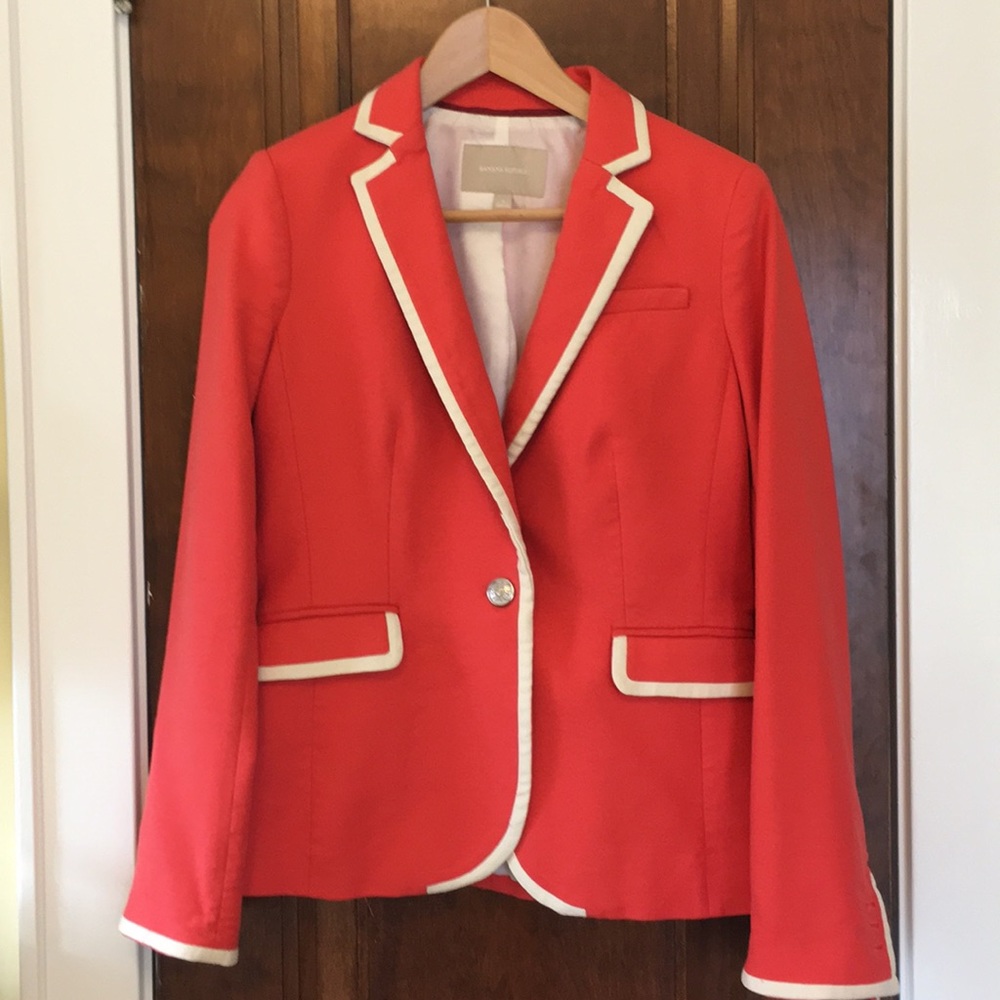 EC Banana Repub Blazer, coral/cream, 4